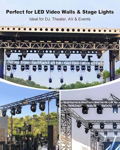 6 Pack Stage Truss Clamps for LED Video Wall, Heavy Duty Wider Aluminum Alloy Truss Clamps, Fits 40–52mm Truss Tubes, Stage Lighting Hooks for LED Screen Display, Stage Lights, DJ Events in Kuwait