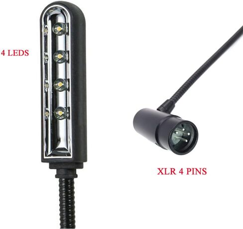 22 بوصة XLR 4pin LED معقوفة ضوء ستوديو خلاط مصباح معقوفة للمرحلة DJ خلاط، 12 فولت، ضوء أبيض، قابس الزاوية اليمنى (منفذ XLR 4Pin) in Kuwait