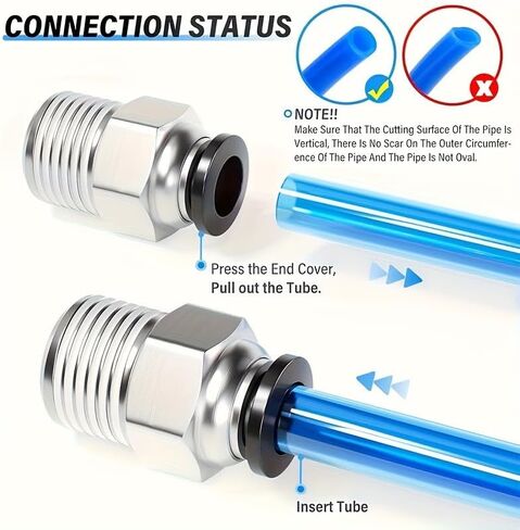 1PCS Male Straight 4mm Tube OD x 1/8 Inch BSP Thread Push to Connect Fitting PC4-01 in Saudi Arabia