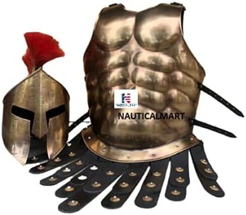 Nautical-Mart Muscle Armor Cuirass 300 Movie Spartan King Leonidas Medieval Roman Helmet Greek Halloween Costume in Saudi Arabia
