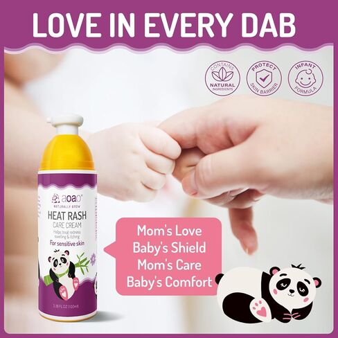 يمنع كريم الشائك | كريم الطفح الجلدي الحراري للأطفال، وطفح العرق، والأكزيما وتهيج الجلد | يهدئ الانزعاج الذي يصيب بشرة الطفل | يعزز إصلاح الحواجز للأطفال | لطيف لحديثي الولادة/الأطفال الصغار - 3.38 أونصة in Kuwait