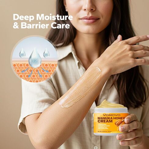 كريم عسل مانوكا (4.1 أونصة سائلة)، كريم الأكزيما للبالغين، غسول الأكزيما للوجه والجسم، مرهم عسل مانوكا الطبيعي لتهدئة البشرة الجافة والحكة، مرطب لتخفيف حكة الجلد in Kuwait
