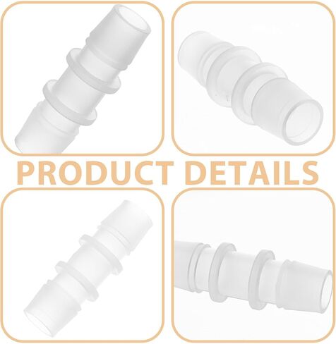6Pcs Barbed Hose Fittings 1/2" x 1/2" Plastic Barbed Splicer Mender Joint Adapter Union Fitting Connectors for Aquarium, Household, Fuel, Gas, Liquid, Air Hose Repair in Saudi Arabia