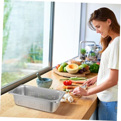 GARVALON Stainless Steel Steam Pan Perforated Easy to Clean Versatile Use Hotel Pan in Kuwait