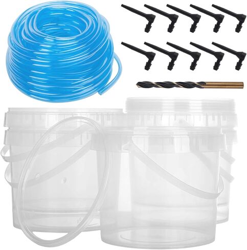 5 Sets Maple Syrup Tapping Kit Including 5 Buckets (5L) with Lid, 30ft Tubing, 10 Tree Taps, 1 Tap & Drill Bit Maple Tree Tapping Kit for Experts or Beginners Maple Birch Syrup Collection Supplies in Kuwait