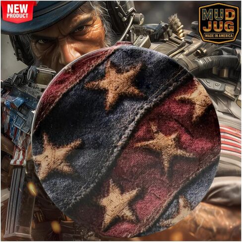 غطاء علبة غمس مخيط من Mudjug - تصميم العلم الأمريكي المغطى بالماء، ضغطة واحدة لملاءمة آمنة، متين، مقاوم للانسكاب، وملحق أنيق للغطاس، مثالي للاستخدام أثناء التنقل in Kuwait