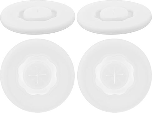 SHINEOFI 4Pcs Silicone Cup Lids with Straw Hole Reusable Round Covers for Drink Protection Spill Prevention and Dustproof Fit Universal Cup Lids for Mug Tea Coffee Wine Glass in Saudi Arabia