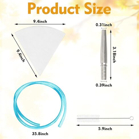 6 مجموعات من أدوات التنصت على شراب القيقب - 6 خطافات وخطاطيف لصنبور القيقب غير القابل للصدأ، 6 أنابيب، فرشتا تنظيف، 6 مرشحات، مجموعة كاملة للتنصت على شجرة القيقب لمستلزمات صنبور شراب القيقب للاستخدام المنزلي in Kuwait