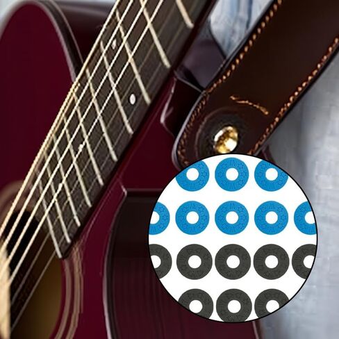 20 Pcs Guitar Strap Locks, Secure Blocks Protector & Adapter for Electric, Acoustic and Bass Guitars（Black+Blue） in Saudi Arabia