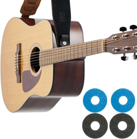 20 Pcs Guitar Strap Locks, Secure Blocks Protector & Adapter for Electric, Acoustic and Bass Guitars（Black+Blue） in Saudi Arabia