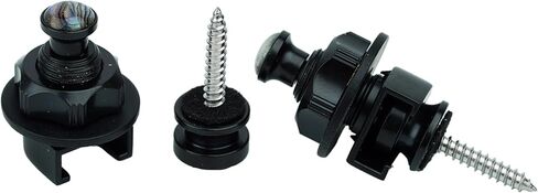Guyker Guitar Bass Strap Locks Buttons, (1 Pair) Security Skidproof Straplock Pegs Pins Metal End Quick Release Strap Retainer System for Electric Acoustic Folk Guitar, Bass, Ukulele (GE010, Black) in Saudi Arabia