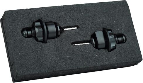 Guyker Guitar Bass Strap Locks Buttons, (1 Pair) Security Skidproof Straplock Pegs Pins Metal End Quick Release Strap Retainer System for Electric Acoustic Folk Guitar, Bass, Ukulele (GE010, Black) in Saudi Arabia