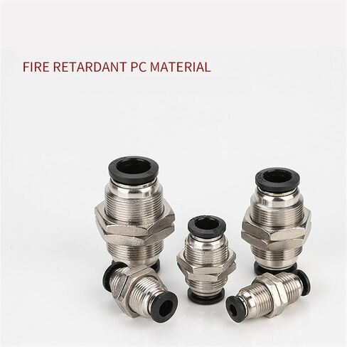 Pneumatic connector partition plate straight-through quick-plug quick connector copper thread PM-8/10/12 string through plate PU tracheal connector(White PM-4) in Saudi Arabia
