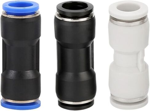 Pneumatic connector straight-through quick-insert tracheal connector PU-6/8/10/12/14/16 plastic two-way docking(Black PG 16-12) in Saudi Arabia