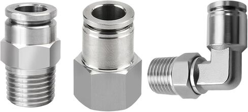 304 stainless steel pneumatic quick connector PT1/8 1/4 3/8 1/2 external thread PC PCF PL14-04 16-02 16-03 16-04 16-06 14mm 16mm(PL14-04) in Saudi Arabia