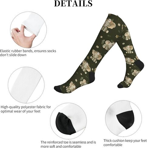Cute Honey Bee Compression Socks Women Men, Knee High Support Stockings For Nurse Running Travel Athletic in Saudi Arabia