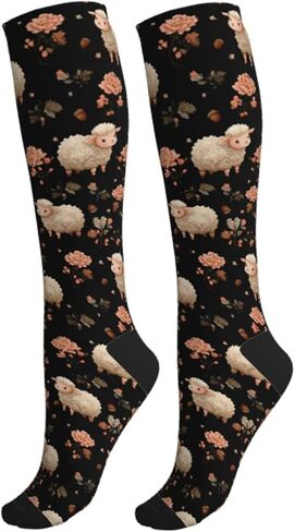 Cute Honey Bee Compression Socks Women Men, Knee High Support Stockings For Nurse Running Travel Athletic in Kuwait