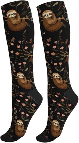 Cute Honey Bee Compression Socks Women Men, Knee High Support Stockings For Nurse Running Travel Athletic in Saudi Arabia