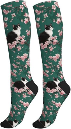 Cute Honey Bee Compression Socks Women Men, Knee High Support Stockings For Nurse Running Travel Athletic in Saudi Arabia