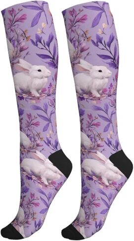 Cute Honey Bee Compression Socks Women Men, Knee High Support Stockings For Nurse Running Travel Athletic in Saudi Arabia