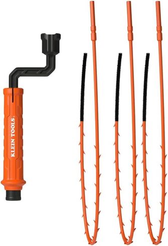 Klein Tools 53020 Drain Snake Auger Hair Clog Removal Tool, 3-Pack, Hair Clog Remover, Quick Release Collar for Hands-Free Disposal, 18-Inch Reach, 360-Degree Pivot Handle in Saudi Arabia
