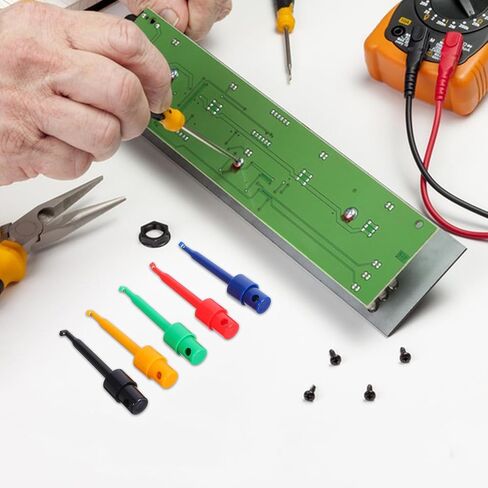 Cabilock 50pcs Portable Test Hook Clip Professional Grabbers Probe Jumper High Voltage Flexible Test Hook Clip Insulated Quick for Multimeters Clamp Meters and Automobile Inspection in Saudi Arabia