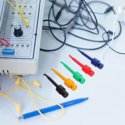 Cabilock 50pcs Portable Test Hook Clip Professional Grabbers Probe Jumper High Voltage Flexible Test Hook Clip Insulated Quick for Multimeters Clamp Meters and Automobile Inspection in Saudi Arabia