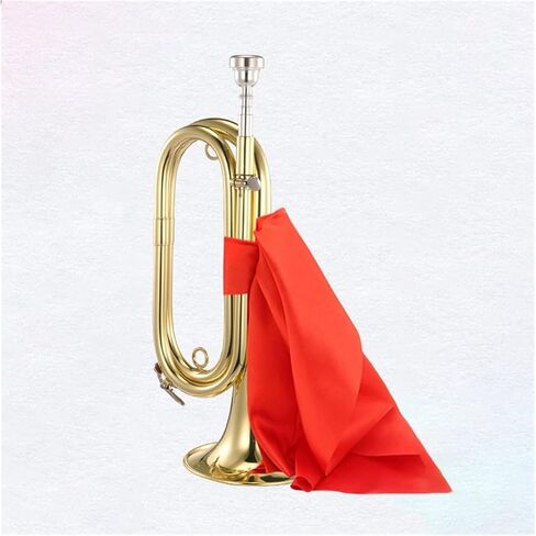 B-Flat Bugle Trumpet - Brass Military School Band Instrument, for School Band Cavalry Beginner Orchestra (03) in Saudi Arabia
