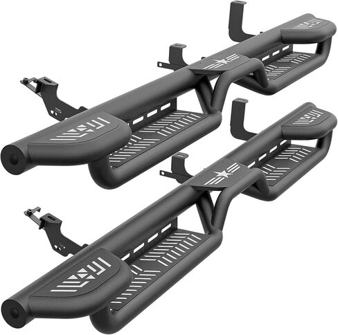 Three Raised Steps SuperCab Running Boards Compatible with 1999-2016 Ford F250 F350 Super/Extended Cab (2 Full Front & 2 Narrower Rear Doors) Side Steps, Nerf Bar Rock Slider Side Rails in Saudi Arabia