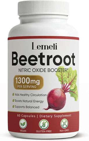 Lemeli Beetroot - 1300mg, Lemeli Beet Root Capsules, Boost Vitality, Immune and Digestive, Pure, Non-GMO & Gluten Free, Beet Root Supplement, 60 Capsules (1) in Saudi Arabia