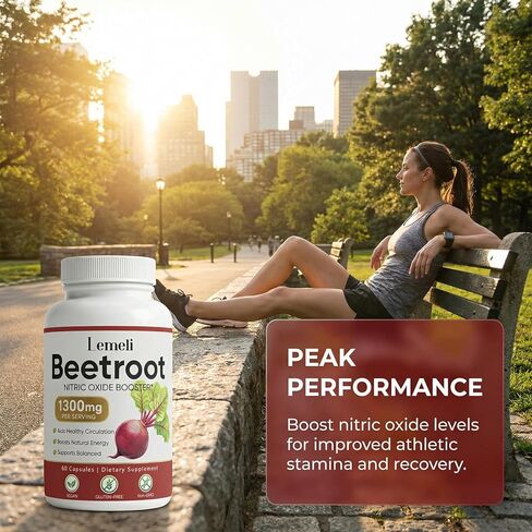 Lemeli Beetroot - 1300mg, Lemeli Beet Root Capsules, Boost Vitality, Immune and Digestive, Pure, Non-GMO & Gluten Free, Beet Root Supplement, 60 Capsules (1) in Saudi Arabia