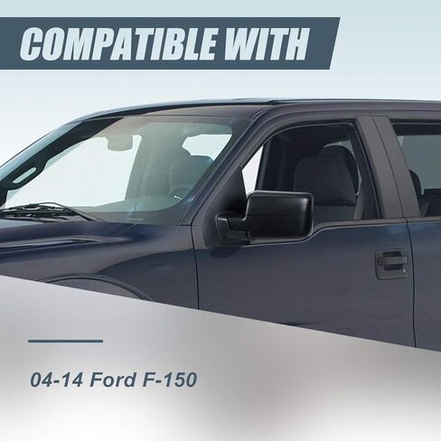 مرايا سحب سلالة السيارات المتوافقة مع Ford F150 2004-2014 ، الطاقة اليمنى للركاب الطاقة القابلة للتمديد تسخينها مع عوامل التعزيز المرايا الجانبية ، الأسود 04 05 06 07 08 09 10 11 12 13 14 in Kuwait