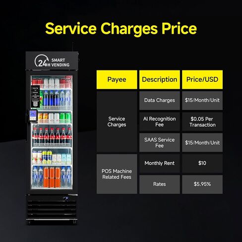 AI Vending Machine with Self-Checkout - DC360 Combo Refrigerated Vending for Fresh Food, Snacks & Cold Beverages - Real Time Inventory - Ideal for Office, School, Hospital, Gym (Black) in Saudi Arabia