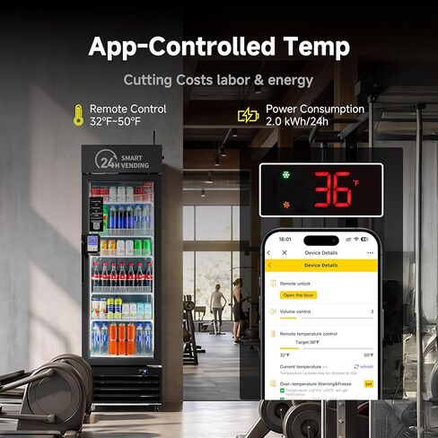 AI Vending Machine with Self-Checkout - DC360 Combo Refrigerated Vending for Fresh Food, Snacks & Cold Beverages - Real Time Inventory - Ideal for Office, School, Hospital, Gym (Black) in Saudi Arabia