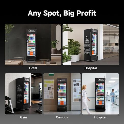 AI Vending Machine with Self-Checkout - DC360 Combo Refrigerated Vending for Fresh Food, Snacks & Cold Beverages - Real Time Inventory - Ideal for Office, School, Hospital, Gym (Black) in Saudi Arabia
