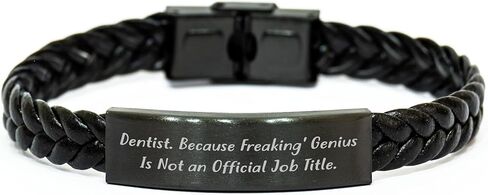Funny Dentist Gifts from Men for Dentist Valentine's Interlaced Leather Bracelet Wearing genius in Saudi Arabia