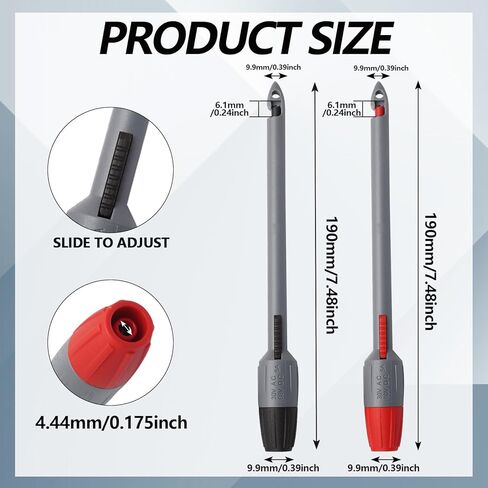 2PCS 2MM Heavy Duty Wire Piercing Probe, Piercing Clip Set Push on Banana Plug Test Leads, Multi Testers Needle Accessories for Electrical Testing Technicians(Extended) in Saudi Arabia