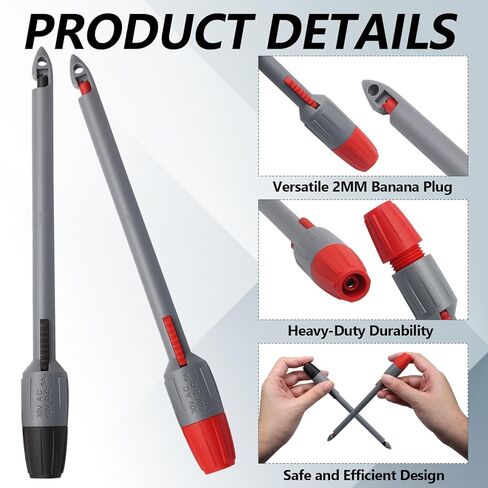 2PCS 2MM Heavy Duty Wire Piercing Probe, Piercing Clip Set Push on Banana Plug Test Leads, Multi Testers Needle Accessories for Electrical Testing Technicians(Extended) in Saudi Arabia