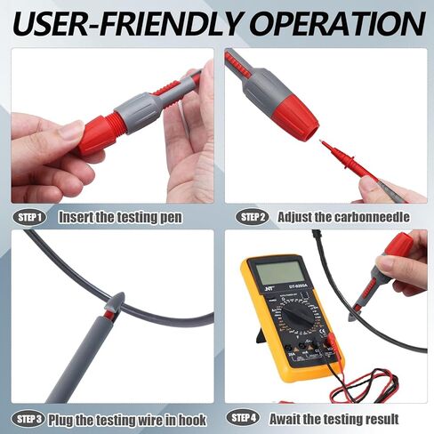 2PCS 2MM Heavy Duty Wire Piercing Probe, Piercing Clip Set Push on Banana Plug Test Leads, Multi Testers Needle Accessories for Electrical Testing Technicians(Extended) in Saudi Arabia