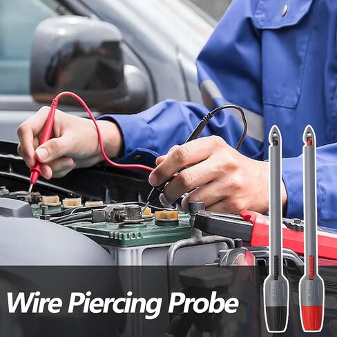 2PCS 2MM Heavy Duty Wire Piercing Probe, Piercing Clip Set Push on Banana Plug Test Leads, Multi Testers Needle Accessories for Electrical Testing Technicians(Extended) in Saudi Arabia