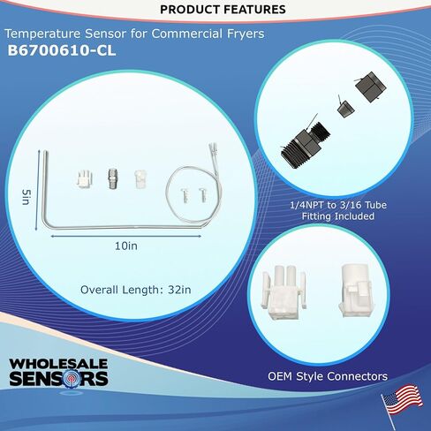 Replacement Pitco B6700610-CL Probe Service Kit, 2 Wire, SG, 12 Month Warranty & USA Support in Saudi Arabia