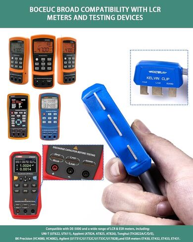 Handheld LCR Kelvin Test Clip Leads, Universal 4-Wire Test Leads for SMD Chip, Compatible with DE-5000 LCR Meter in Saudi Arabia