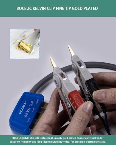 Handheld LCR Kelvin Test Clip Leads, Universal 4-Wire Test Leads for SMD Chip, Compatible with DE-5000 LCR Meter in Saudi Arabia