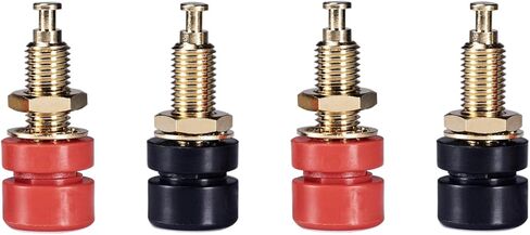 Gold-Plated Terminal Connector Binding Post, 4mm Banana Jack Panel Mount, 15A, 4PCS in Saudi Arabia