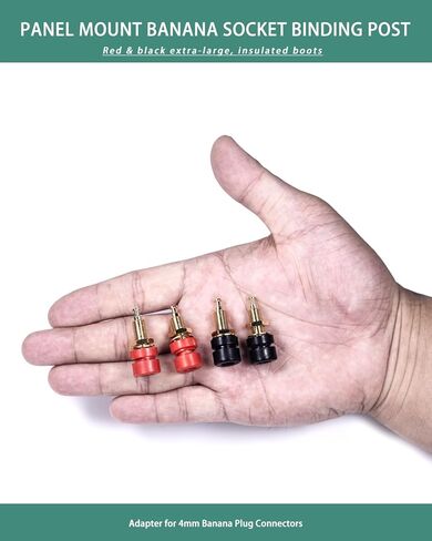 Gold-Plated Terminal Connector Binding Post, 4mm Banana Jack Panel Mount, 15A, 4PCS in Saudi Arabia