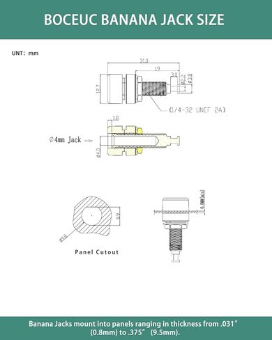 Gold-Plated Terminal Connector Binding Post, 4mm Banana Jack Panel Mount, 15A, 4PCS in Saudi Arabia