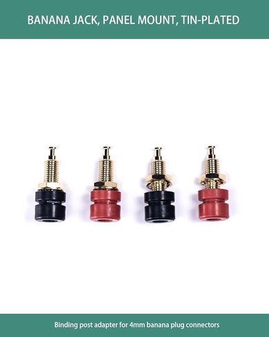 Gold-Plated Terminal Connector Binding Post, 4mm Banana Jack Panel Mount, 15A, 4PCS in Saudi Arabia