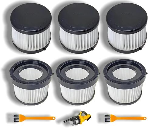 DCV5801H HEPA Filter for DEWALT DCV580H/DCV581H 20V MAX Wet/Dry Vac - Includes Box packaging, 2 high-efficiency particulate air filters, 4 foam sleeve filters, 1 cleaning brush in Kuwait