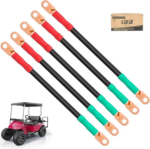 10L0L Golf Cart Battery Cables Wiring Set Fits Club Car DS 1995-2022 (48 Volt) Also Fits Yamaha G2 G8 G9 (36 Volt) Golf Cart Batteries Cables with 5PCS 14.17", Heavy-Duty 4 Gauge AC/DC Cables in Kuwait