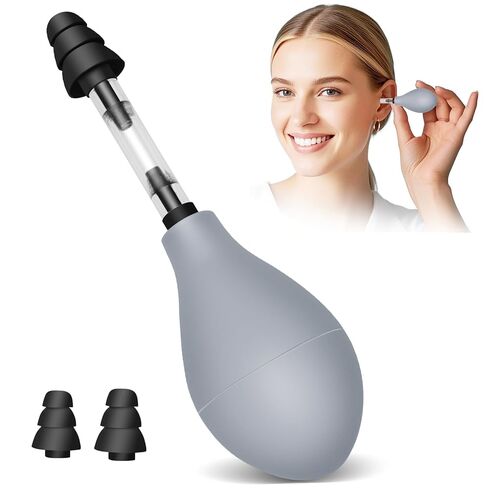 Ear Pressure Relief Device, Natural Migraine and Headache Relief Products, Targets Inner Ear Pressure, Comes with 3 Sizes of Earplugs – Great for Post-Flying Discomfort (Grey) in Saudi Arabia